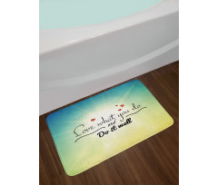 Hearts and Powerful Message Bath Mat