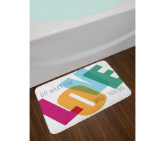 Vintage Colorful Letter Art Bath Mat