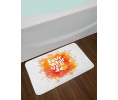 Warm Color Splash Message Bath Mat