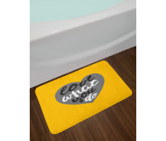 Greyscale Heart on Yellow Bath Mat