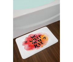 Hearts with Grunge Message Bath Mat