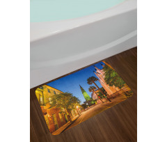 Street at Sunset Scene Bath Mat