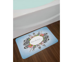 Buildings on a Globe Bath Mat