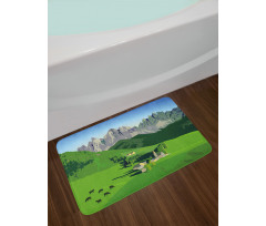 Alpine Mountains Meadow Bath Mat