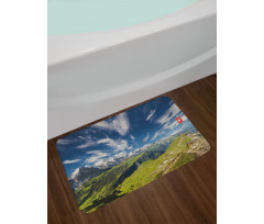 View of the Swiss Alps Bath Mat