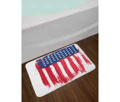 Vertical Hand-drawn Flag Bath Mat