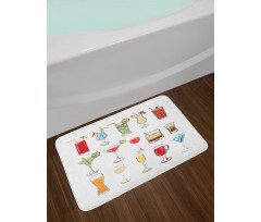 Alcoholic Drinks Art Bath Mat