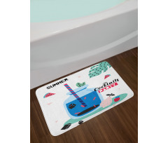 Hello Summer Artwork Bath Mat