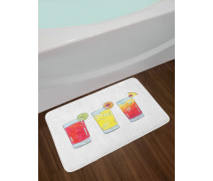 Watercolor Cocktails Bath Mat