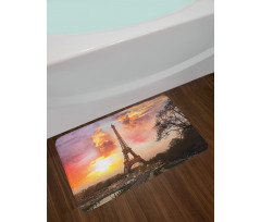 Parisian Cityscape at Sunset Bath Mat