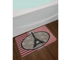 Vintage Eiffel Silhouette Bath Mat