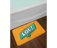 Retro Text with Speech Bubble Bath Mat