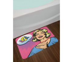 Laughing Woman with Closed Eyes Bath Mat