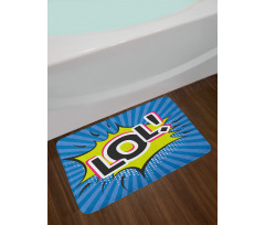 Speech Bubble Halftone Stripes Bath Mat