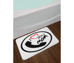 I Love You Mom Message Bath Mat