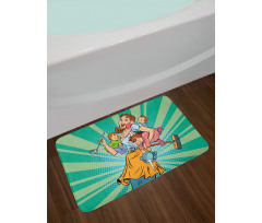 House Chores Kids Pop Art Bath Mat