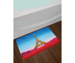 Abstract Grass Eiffel Tower Bath Mat