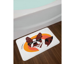 Cool Dog with Sunglasses Bath Mat