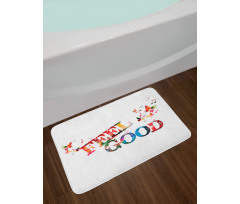 Colorful with Butterflies Bath Mat