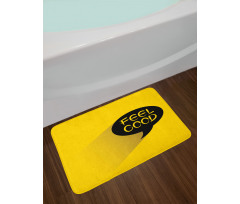 Speech Bubble on Yellow Bath Mat