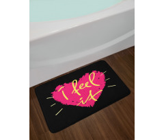 Pink Heart Shape Valentines Bath Mat