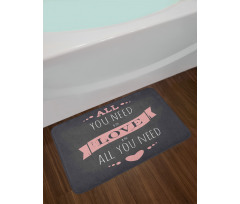 Drawn Letters Chalkboard Bath Mat