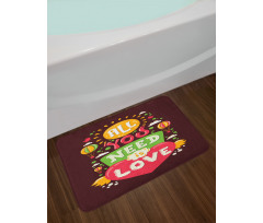 Hot Air Balloons Hipster Art Bath Mat