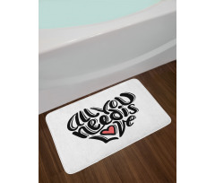 Hand-written Little Heart Bath Mat