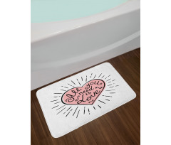 Pink Heart Bath Mat