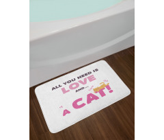 Retro Letters Kitten Bath Mat