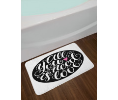 Swirly Hand-writing Phrase Bath Mat