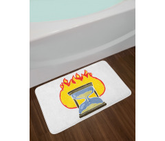 Retro Hourglass on Fire Bath Mat