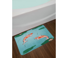 Japanese Koi Swimming Pond Bath Mat