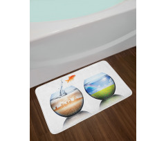 Global Warming Concept Bath Mat