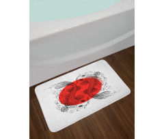 Japanese Carps on Circle Bath Mat