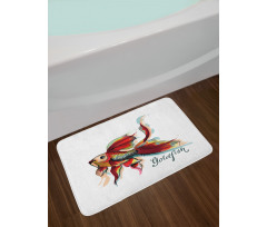 Hand-drawn Engraved Art Bath Mat