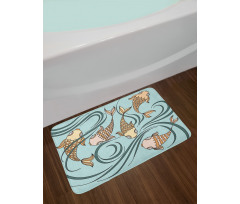 Floating Fish in the Sea Bath Mat