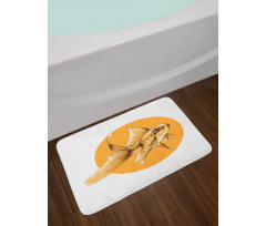 Sketchy Graphic Orange Dot Bath Mat