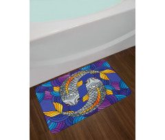 Stained Glass Style Fish Bath Mat