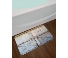 Country Rusty Wooden Door Bath Mat