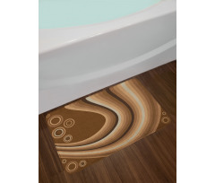 Abstract Wavy Lines Retro Bath Mat