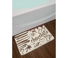 Coffee Cup Heart Lips Bath Mat