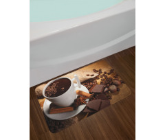 Cup of Hot Chocolate Nuts Bath Mat