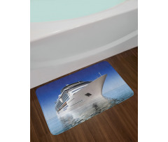 White Ship on the Water Bath Mat