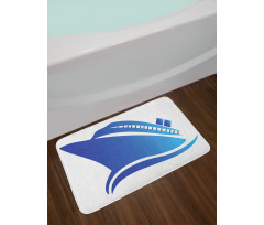 Abstract Blue Ship Bath Mat