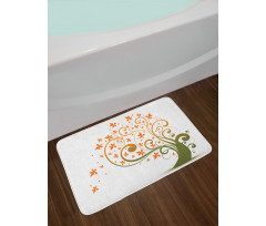 Abstract Autumn Tree Ornament Bath Mat