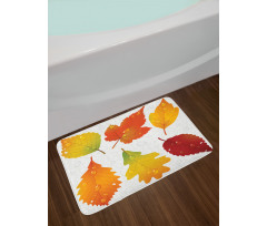 Realistic Dried Leaves Falling Bath Mat