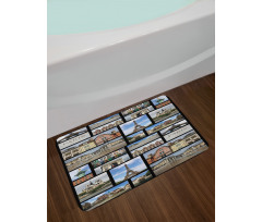 France Iconic Landmarks Photo Bath Mat