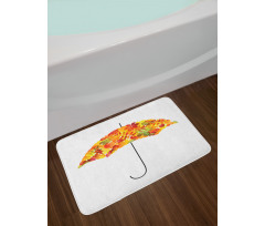 Abstract Umbrella Fall Leaves Bath Mat