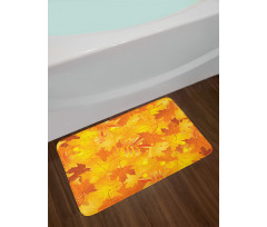 Graphic Pile of Dried Leaves Bath Mat